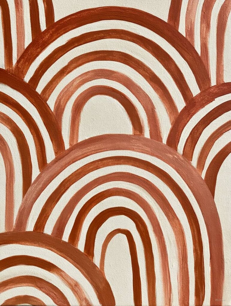 Terracotta lukovi i arhi na krem canvas podlozi