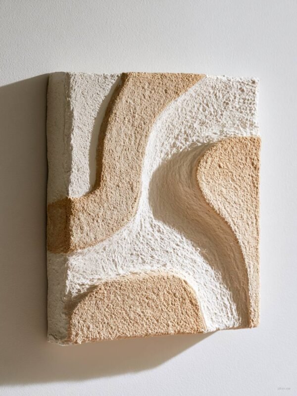 Teksturirani plaster art u bijelom i песочnom tonu