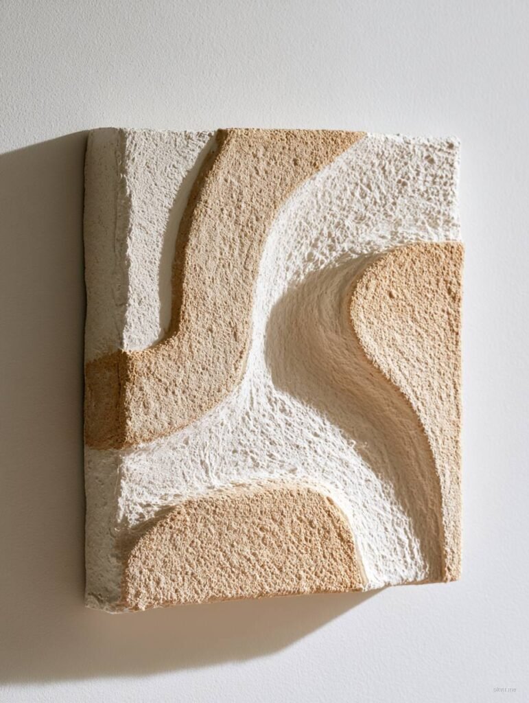 Teksturirani plaster art u bijelom i песочnom tonu